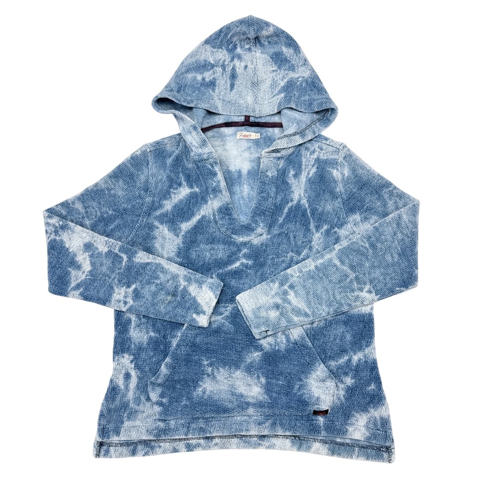 Faherty Hoodie Sweatshirt‎ Womens Size Small Blue Indigo Tie Dye Poncho Casual
